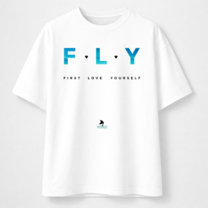 Stylish White Cotton T-Shirt with 'Fly' Print