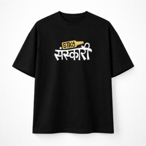 Black Oversized T-Shirt with Eye-Catching Print