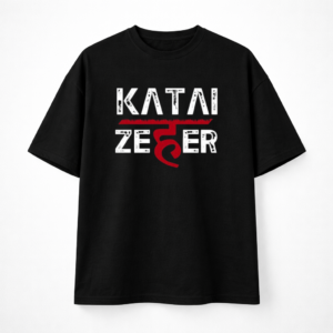 Black Oversized T-Shirt with Printed Design