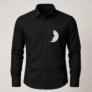 Black Printed Half Moon Shirt
