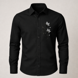 Black Floral Printed Shirt for Men