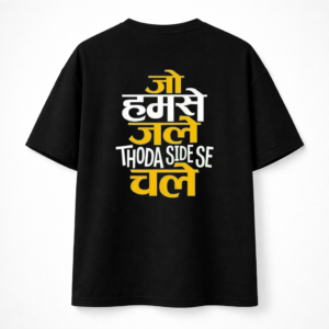 Black Oversized T-Shirt with Bold Back Print