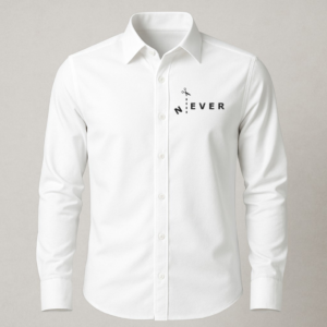Men’s Printed White Cotton Shirt