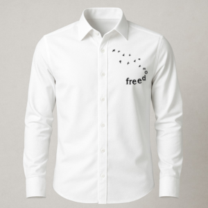 Men’s White Printed Cotton Shirt