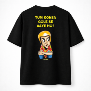 Premium Oversized Black Tee with Back Print