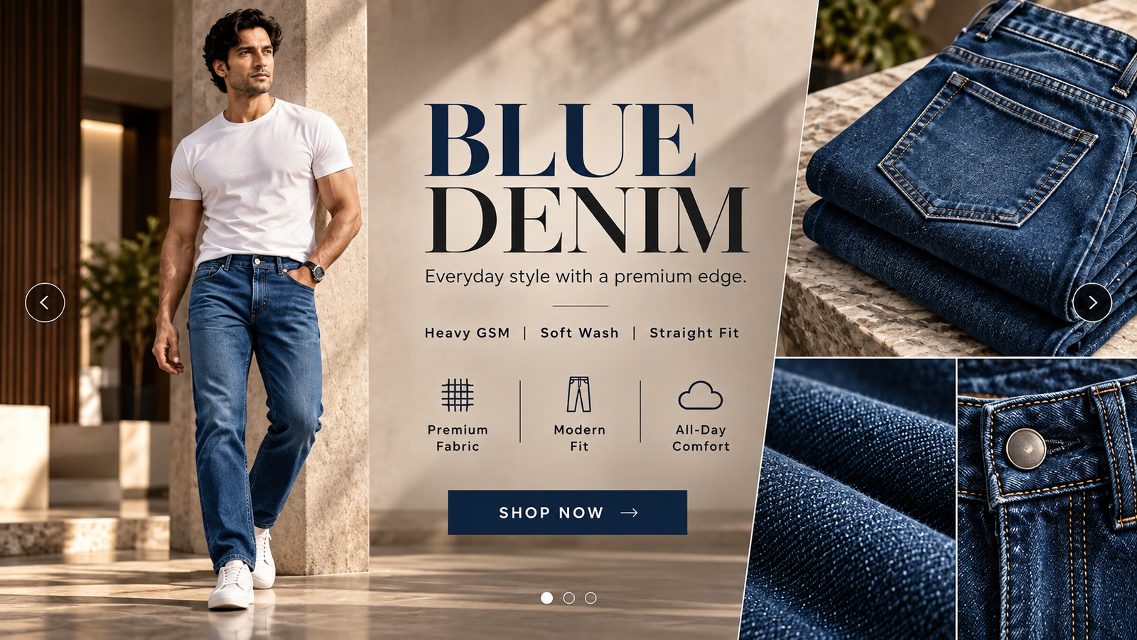 Premium Blue Denim Hero Banner